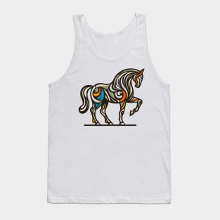 Horse illustration. Illustration of a horse in cubism style Tank Top